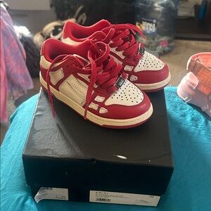AMIRI Kids Red and Cream Sneakers